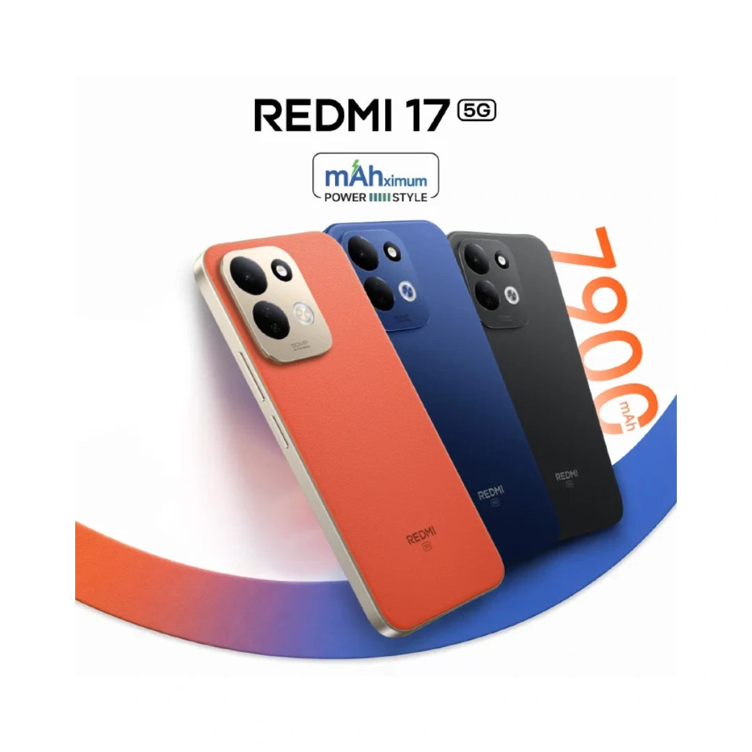 Redmi 17 5G | 6.9 inch Display | 120Hz Refresh Rate | Xiaomi Hyper OS 3 | Snapdragon® 4 Gen 5 Processor | 50MP Main Camera | 8MP Front Camera | 7900mAh Battery | 45W Turbo Charging
