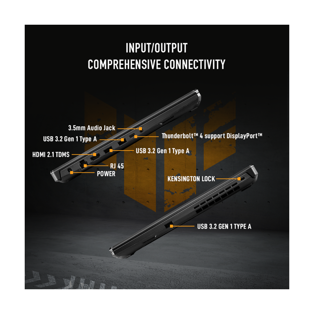 Asus TUF Gaming F17 Laptop - Input/Output Connectivity
