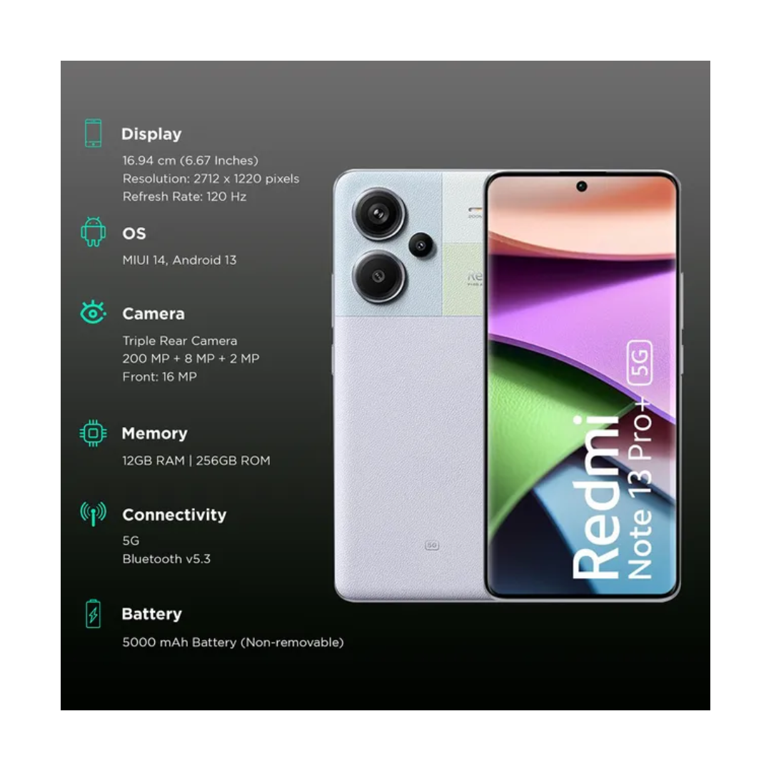 Xiaomi Redmi Note 13 PRO+ Plus 5G Smartphone 6.67 Dimensity 7200-Ultra  5000mAh Battery 120W Fast Charging 200 MP