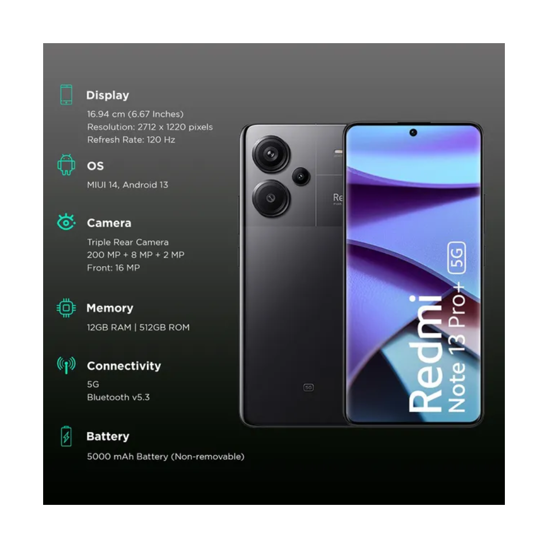 Xiaomi Redmi Note 13 Pro+ 5G Phone Dimensity 7200 Ultra 16+512GB 200MP 120W  NFC