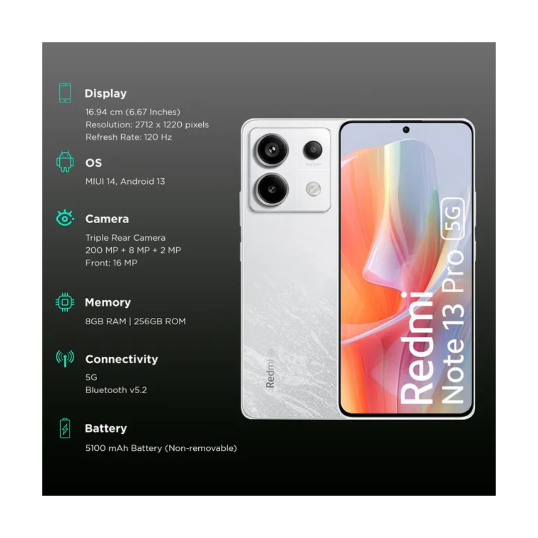 Redmi Note 13 Pro | AMOLED Display | Qualcomm Snapdragon| 16 MP Front