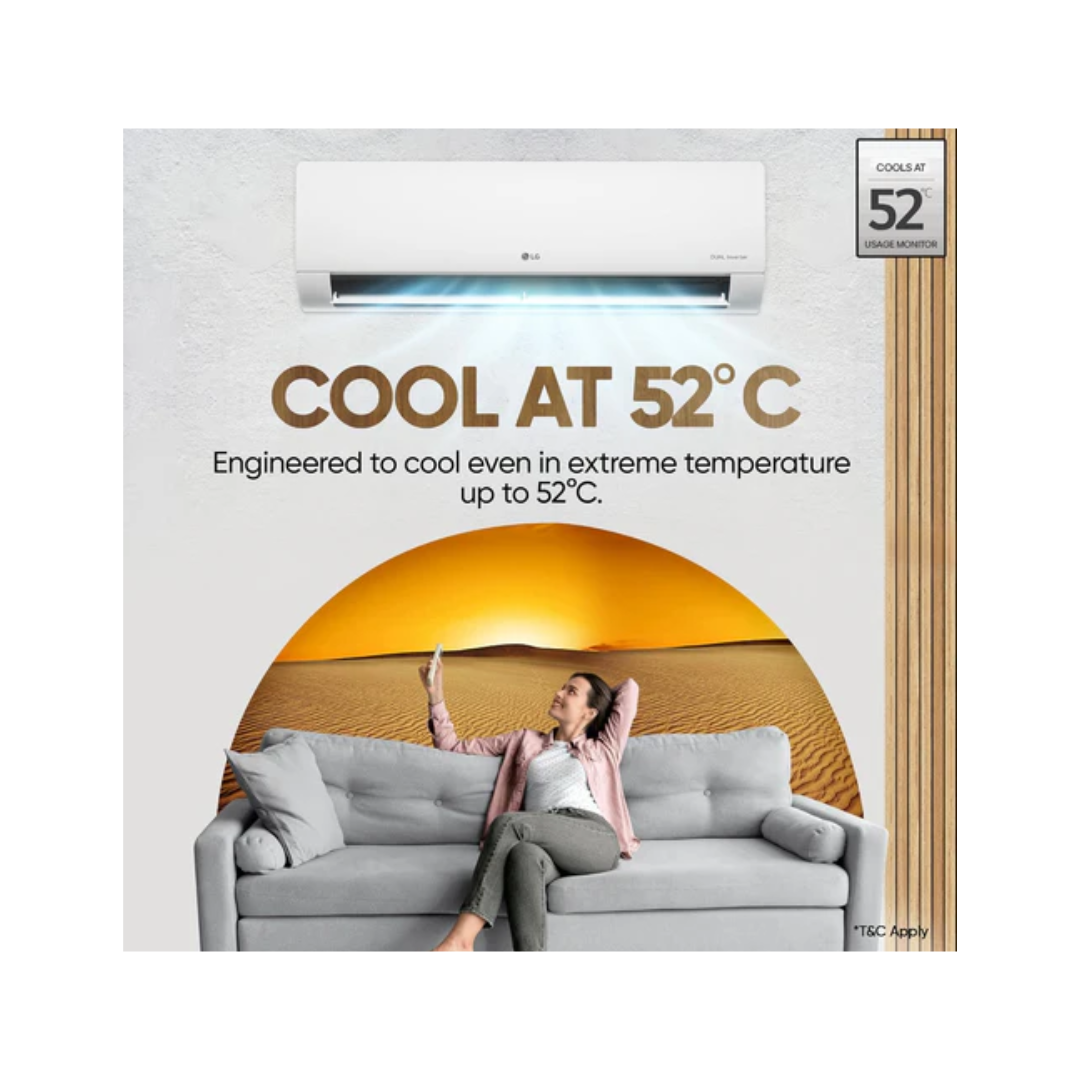 LG 3 Star (2.0) Split AC, AI Convertible 6-in-1 Cooling
