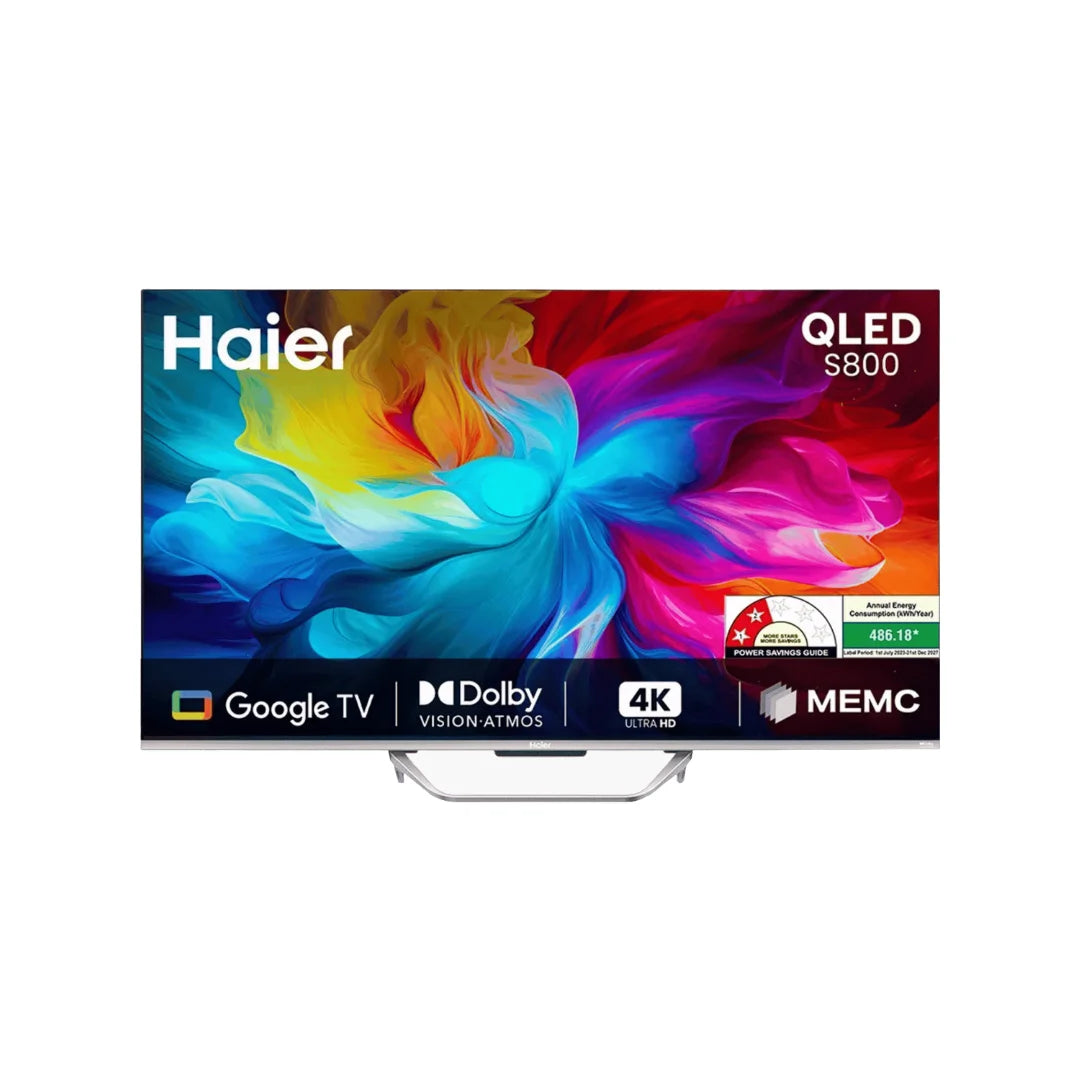 Haier 85 inch (85S800QT) Smart TV | QLED Display | Google TV | Dolby Digital Decoder | Stereo Speaker Type