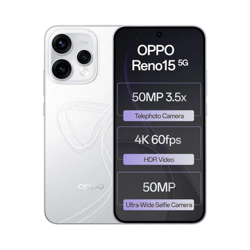 Oppo Reno 15 5G | 6.59 inches Display | AMOLED Display | Snapdragon 7 Gen 4 | 50MP Telephoto Camera | 50MP Front Camera | 6500mAh Battery | 80W SUPERVOOC Charging