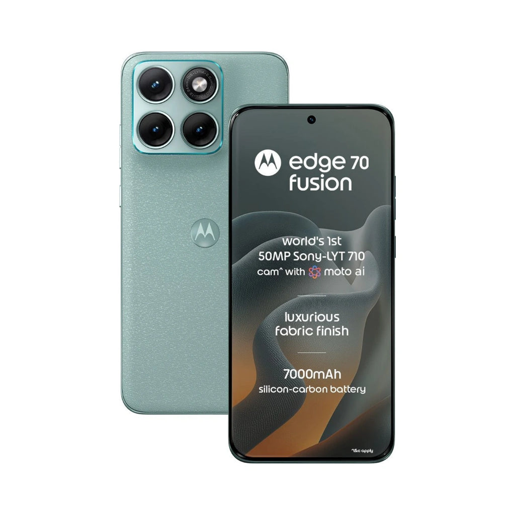 Moto Edge 70 Fusion | 6.8" Extreme AMOLED Display | Snapdragon® 7s Gen 4 | 50MP Sony Rear Camera | 32MP Front Camera | Dual Stereo Speakers Dolby Atmos® | Military Grade Gorilla® glass 7 | IP68 + IP69 Water Protection