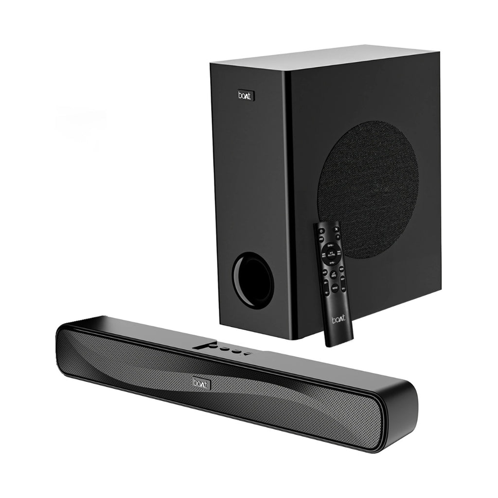 boAt Aavante Bar | Driver Size - 2 inch*2+5 inches Subwoofer | Home Audio | Operating Range - Up to 10m | Output Power - 50W R.M.S.