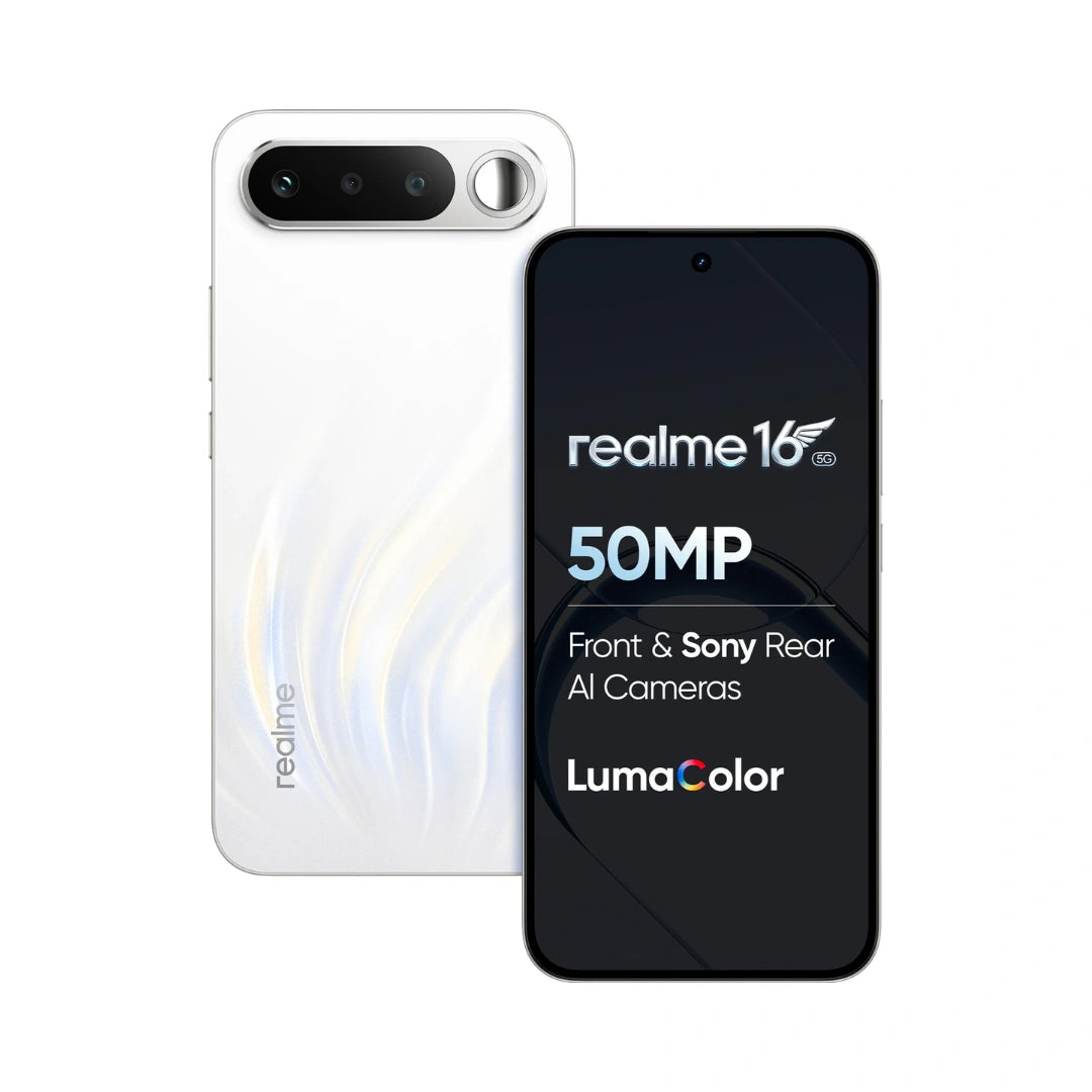 Realme 16 5G | 6.57 inches AMOLED Display 4200nit Peak Brightness | MediaTek Dimensity 6400 Turbo | 50MP Main Camera | 50MP Front Camera | 7000mAh Battery | IP69 Pro Water  Resistance