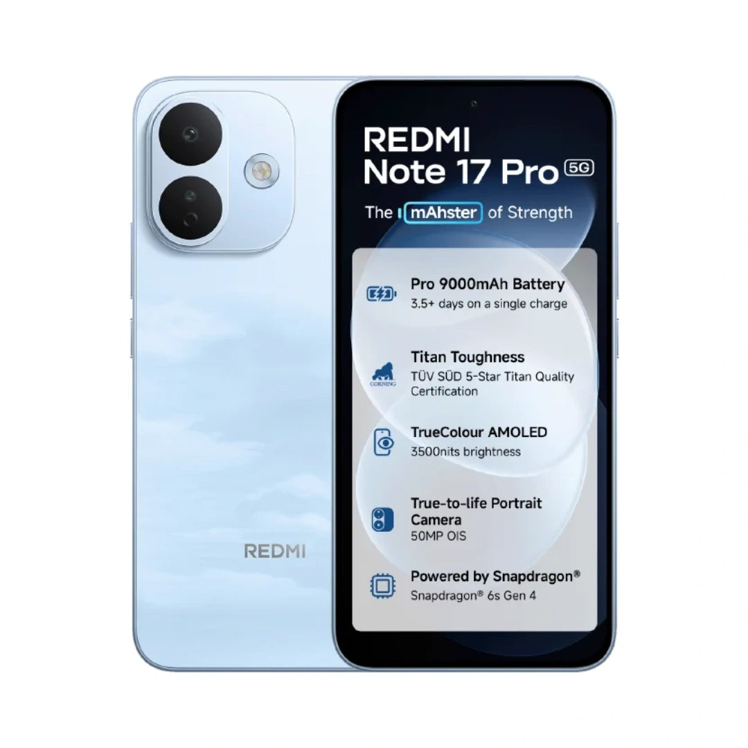 Redmi Note 17 Pro 5G | 6.83 inch AMOLED Display | Xiaomi HyperOS 3 | Android 16 | Snapdragon® 6s Gen 4 | 50MP Main Camera | 16MP Front Camera  | 9000mAh Battery | 67W Fast Charging