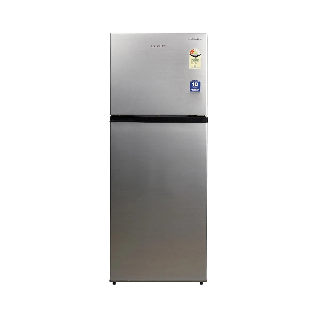 LLOYD | 240 L 2 Star | Metallic Silver Frost Free | Double Door Refrigerator | Inverter Compressor | Auto Deforest functionFrost Free Refrigerator |
