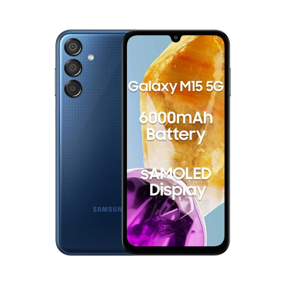 Samsung Galaxy M15 5G |  6.5 inches Super AMOLED Display | Mediatek Dimensity 6100+ | 50MP Triple Rear Camera| 13MP Front Camera | 6000mAh Battery