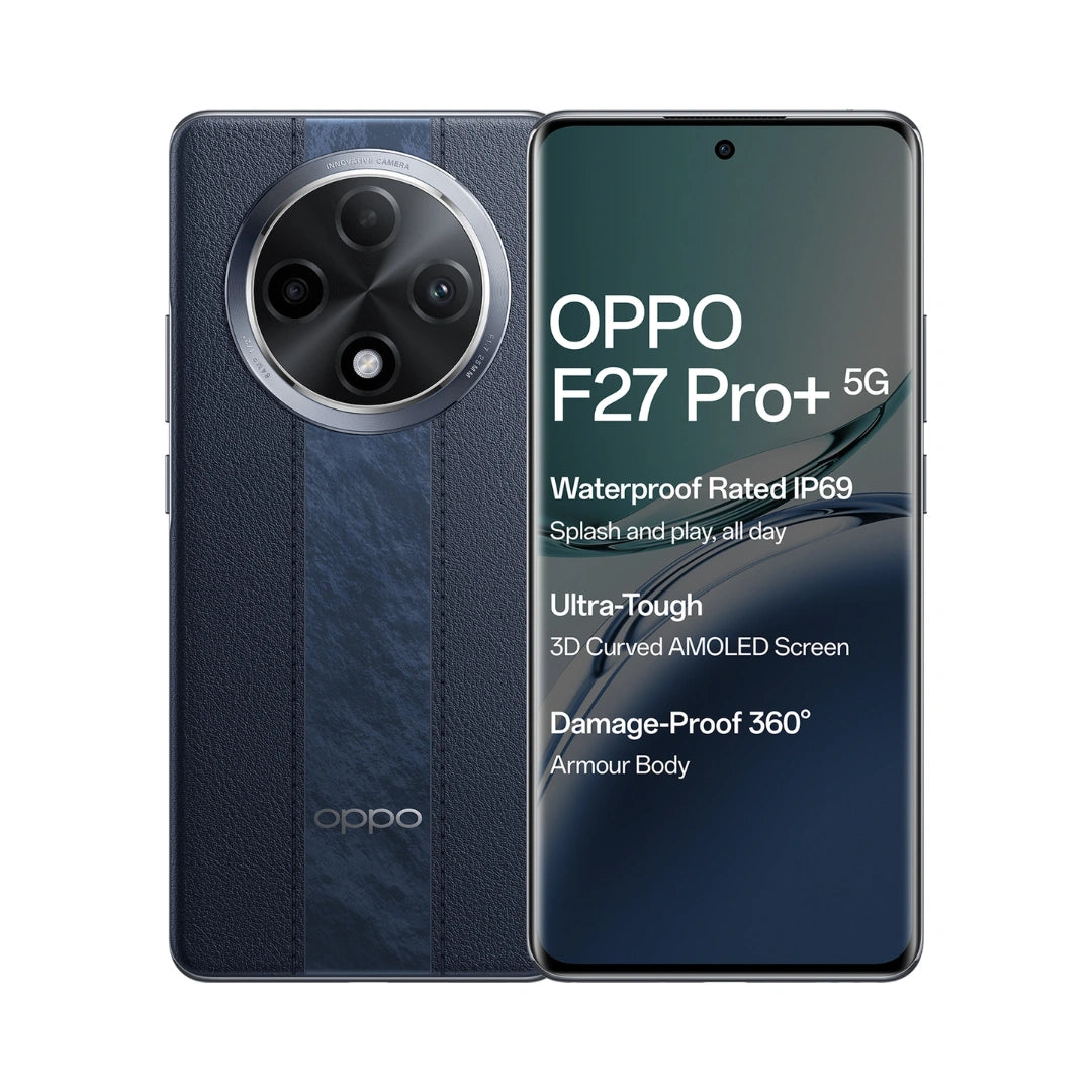 Oppo F27 Pro+ 5G (Midnight Navy, 8GB RAM, 128GB Storage) | 6.7" FHD+ AMOLED Toughest 3D Curved Display|64MP AI Featured Camera|IP69 | 67W SUPERVOOC