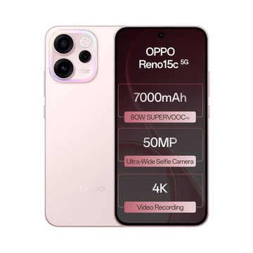 OPPO Reno 15c 5G | 6.59 inches AMOLED Display | Qualcomm Snapdragon® 6 Gen 1 | 50MP Main Camera | 8MP Ultra Wide | 2MP Macro | 50MP Front Camera | 7000mAh Battery | 80W SUPERVOOCTM  Charging