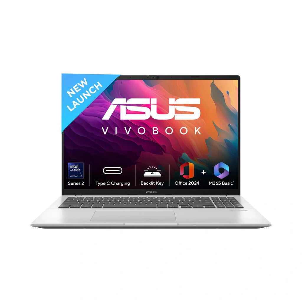 Asus Vivobook 16 X1607CA-MB142WS | Intel® Graphics | Intel® Core™ Ultra 5 Processor | Window OS | 16:10 Aspect Ratio | 60Hz Refresh Rate | Bluetooth® 5.2