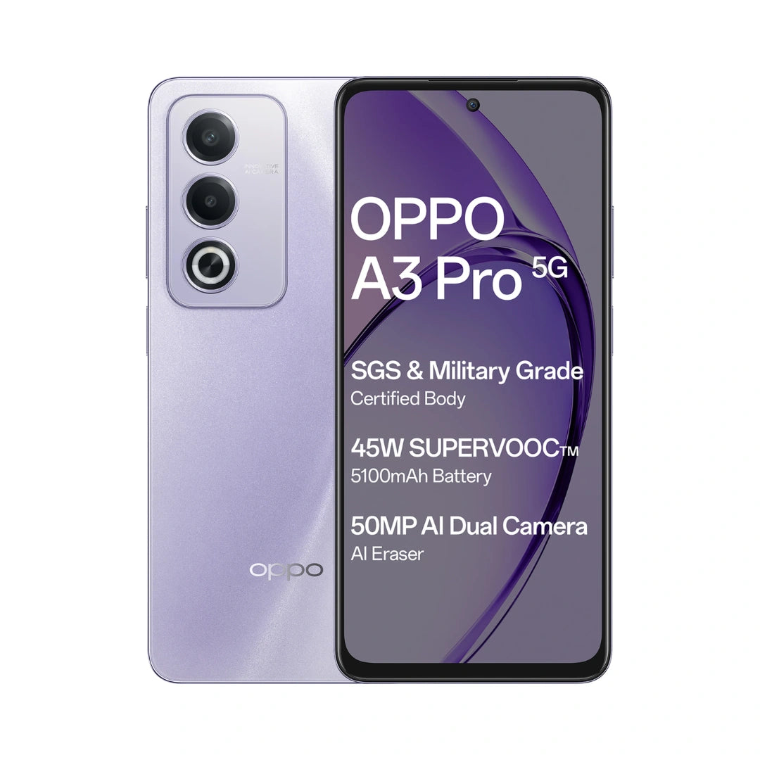 Oppo A3 Pro 5G (8GB RAM, 256GB Storage) | 6.67” HD+ 120Hz Refresh Rate Screen | 45W SUPERVOOC| with No Cost EMI / Additional Exchange Offers