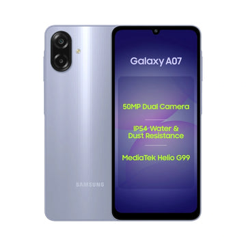 Samsung A07 | 6.7 inches LCD Display 90Hz Refresh Rate | MediaTek Dimensity 6300 | 50MP Main Camera | 8MP Front Camera | 5000mAh Battery