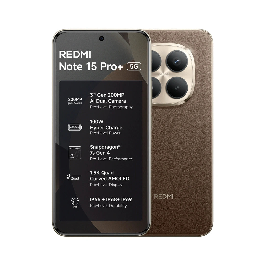 Redmi Note 15 Pro+ 5G | 6.83 inches AMOLED Display | Snapdragon 7s Gen 4 | IP69K Water & Dust Resistance | 200MP Main Camera | 32 Front Camera | 6500mAh Battery | 100W Hyper Charging