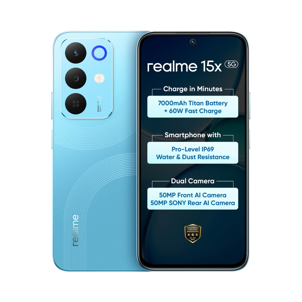 Realme 15X 5G Mobile phone | 6.8-inch Display | 7000mAh Battery|  80W Fast Charging | 50MP Main Camera | Mediatek Dimensity 6300