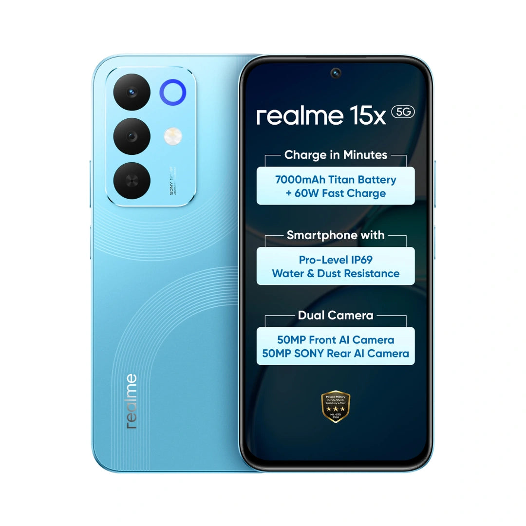 Realme 15X 5G Mobile phone | 6.8-inch Display | 7000mAh Battery|  80W Fast Charging | 50MP Main Camera | Mediatek Dimensity 6300