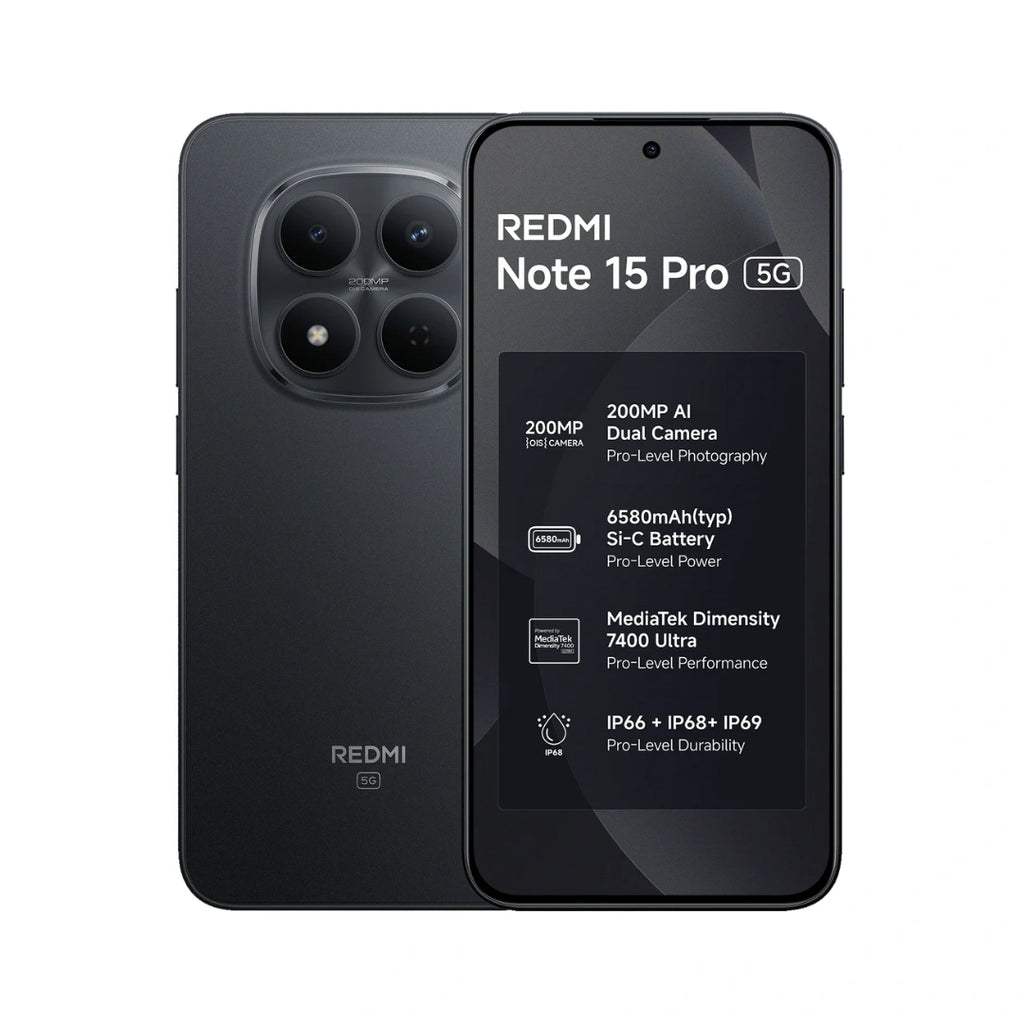 Redmi Note 15 Pro 5G | 6.83 inches AMOLED Display | MediaTek Dimensity 7400-Ultra | IP69K Water & Dust Resistance | 200MP Main Camera | 20MP Front Camera | 6580mAh Battery | 45W Turbo Charging