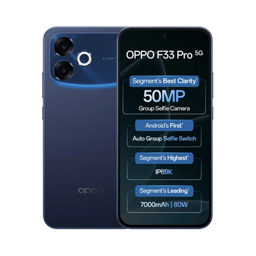 OPPO F33 Pro 5G | 6.57 inch Display AMOLED, 120Hz Refresh Rate | MediaTek Dimensity 6360 MAX | 50MP Main Camera | 50MP Front Camera | 7000mAh Battery | 80W SUPERVOOCTM Charging