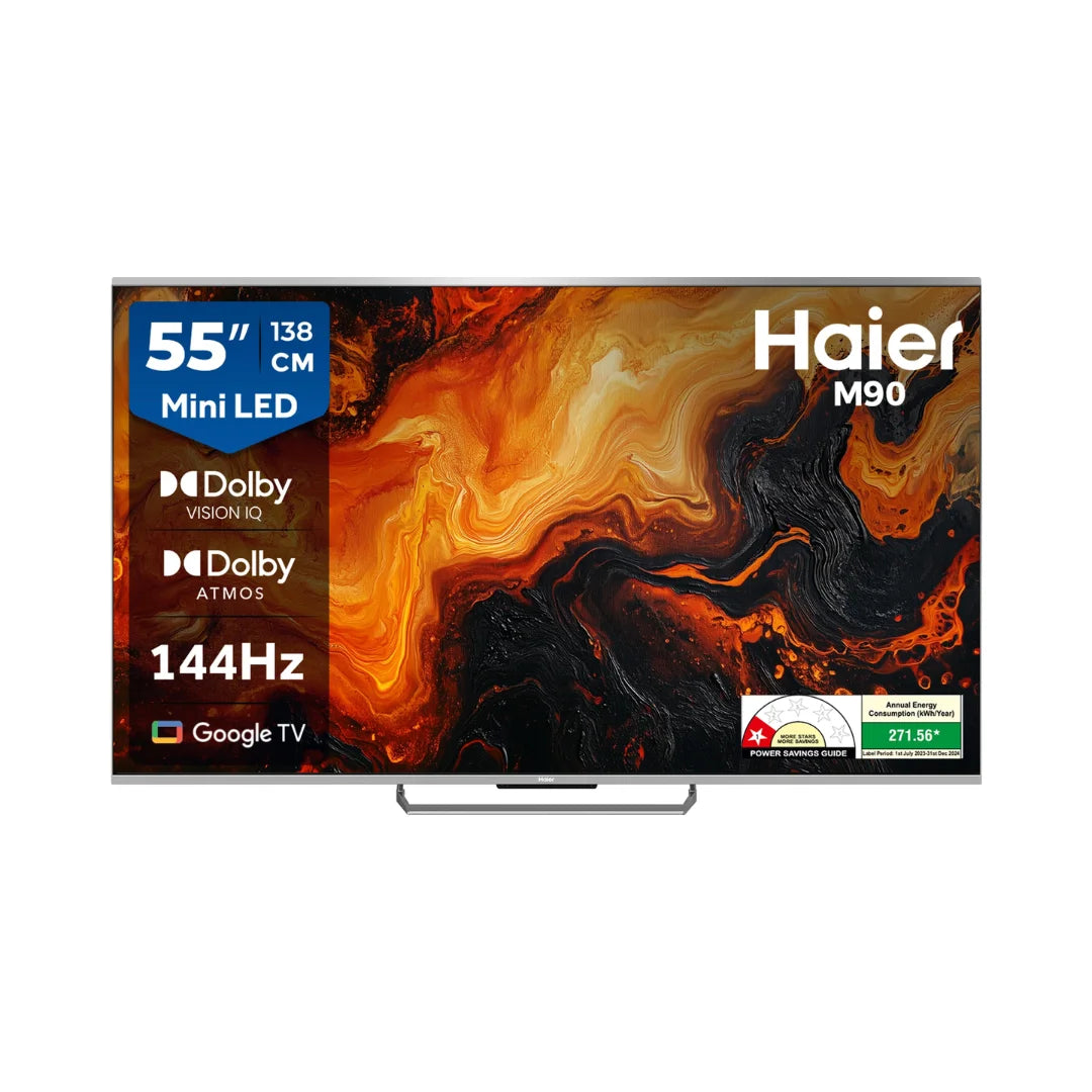 Haier 55 inch H55M90EUX Smart TV | Dolby Vision IQ | Dolby Atmos | Hands Free Voice Control | Google Assistant  | MEMC 120Hz | 144Hz Refresh Rate