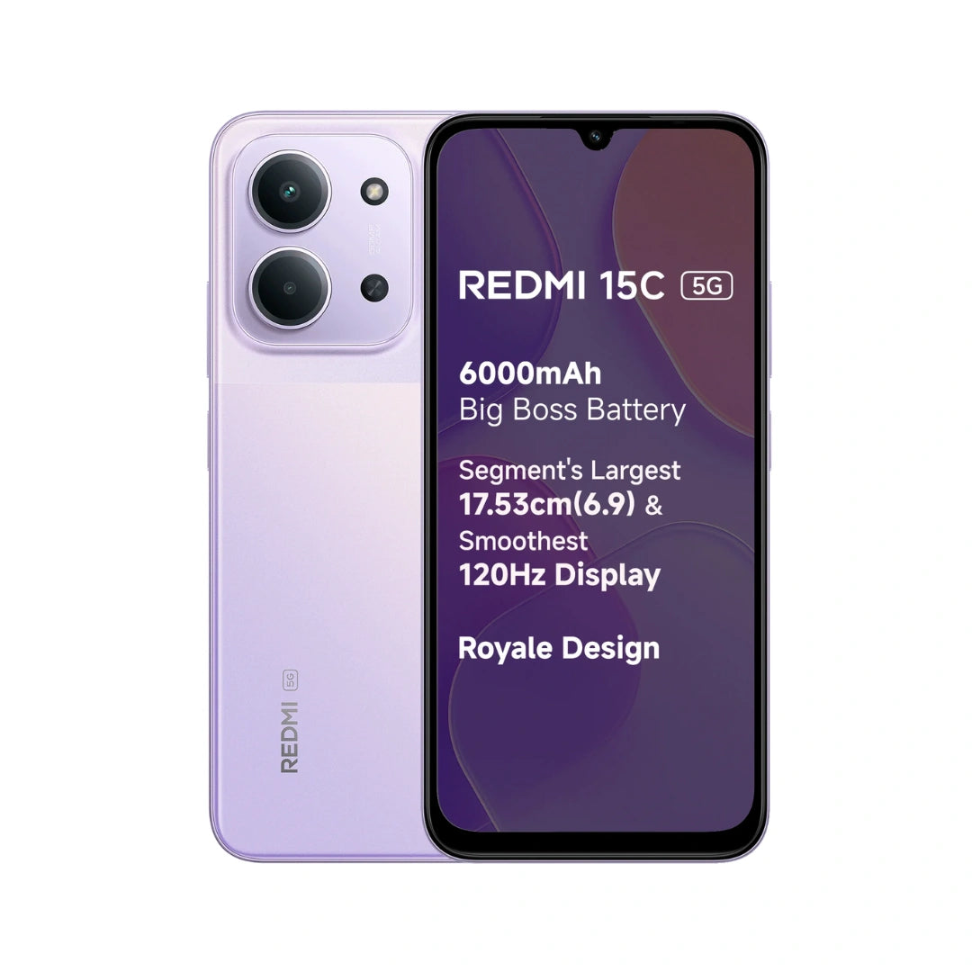 Redmi 15C 5G | MediaTek Dimensity 6300 | Hyper OS | 50MP Main Camera | 8MP Front Camera | 6000mAh Battery