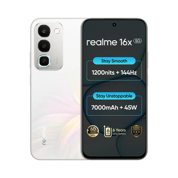 Realme 16x 5G | 6.8 inch Display | MediaTek Dimensity 6300 | Military Grade Certified + IP65 | 50MP Rear Camera | 8MP Front Camera | 7000mAh Battery | 45W Fast Charging