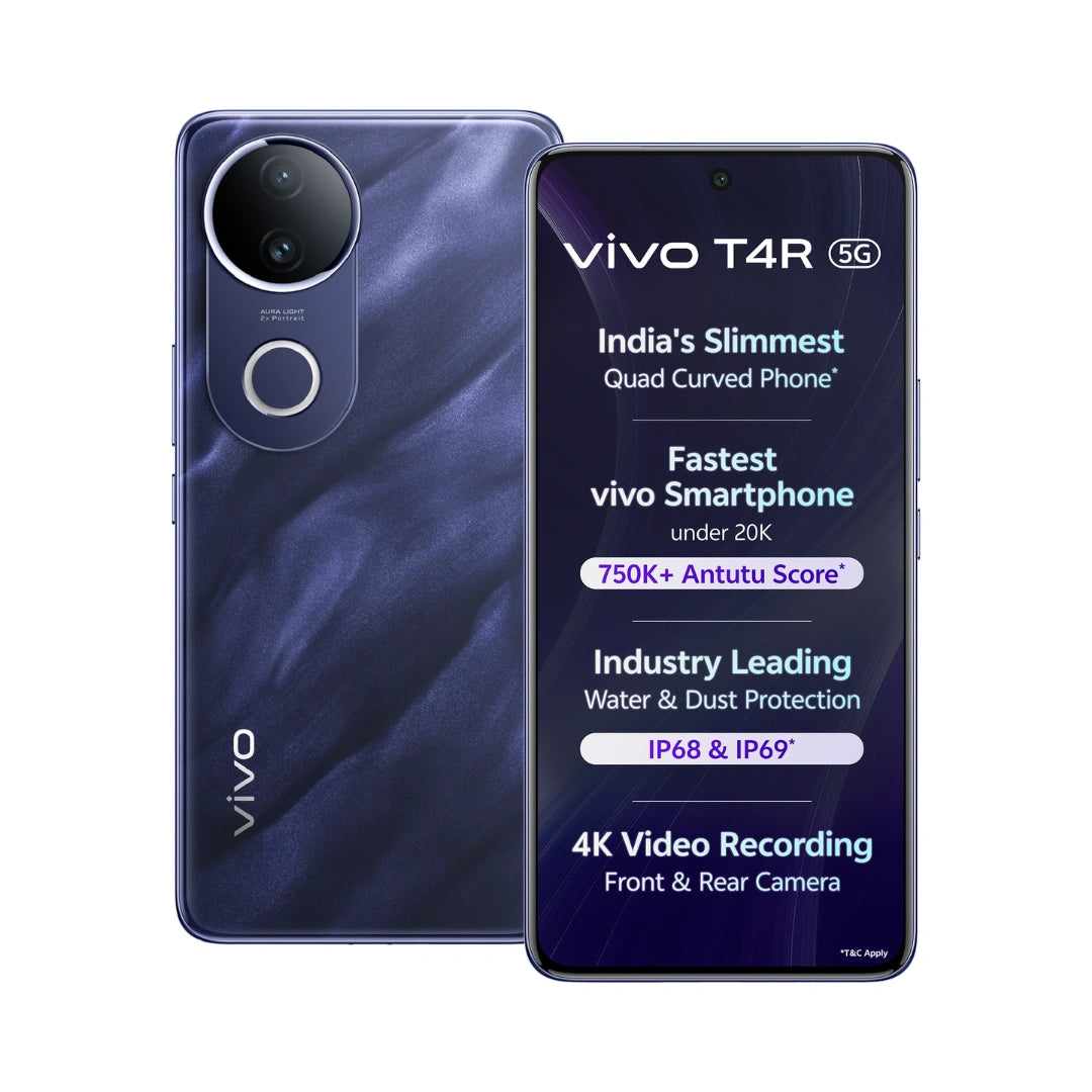 Vivo T4r 5G | 6.67 inches AMOLED Display | Android 15 | Funtouch 15 | MediaTek Dimensity 7400 | 50MP Rear Camera | 32MP Front Camera | 5700 mAh Battery
