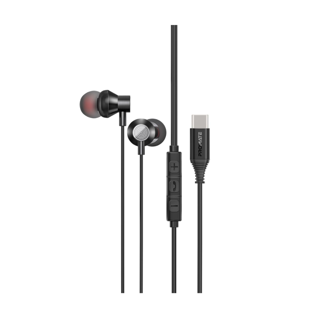 Promate Silken-C Wired Eraphone - Black