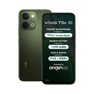 Vivo T5x 5G | 6.76 inches Display | MediaTek Dimensity 7400-Turbo | 50MP (Sony IMX852) | 32MP Front Camera | 7200mAh Battery | 44W Fast Charging