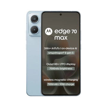 Motorola Edge 70 Max | 6.8" Extreme AMOLED Display | Snapdragon® 8 Gen 5 | 50MP Sony LYTIA™ Main Camera | 32MP Front Camera | 7100mAh Battery | IP69/IP68/IP66 Underwater Protection | Corning® Gorilla Glass® 7i Protection | 90W TurboPower™ Wired Charging