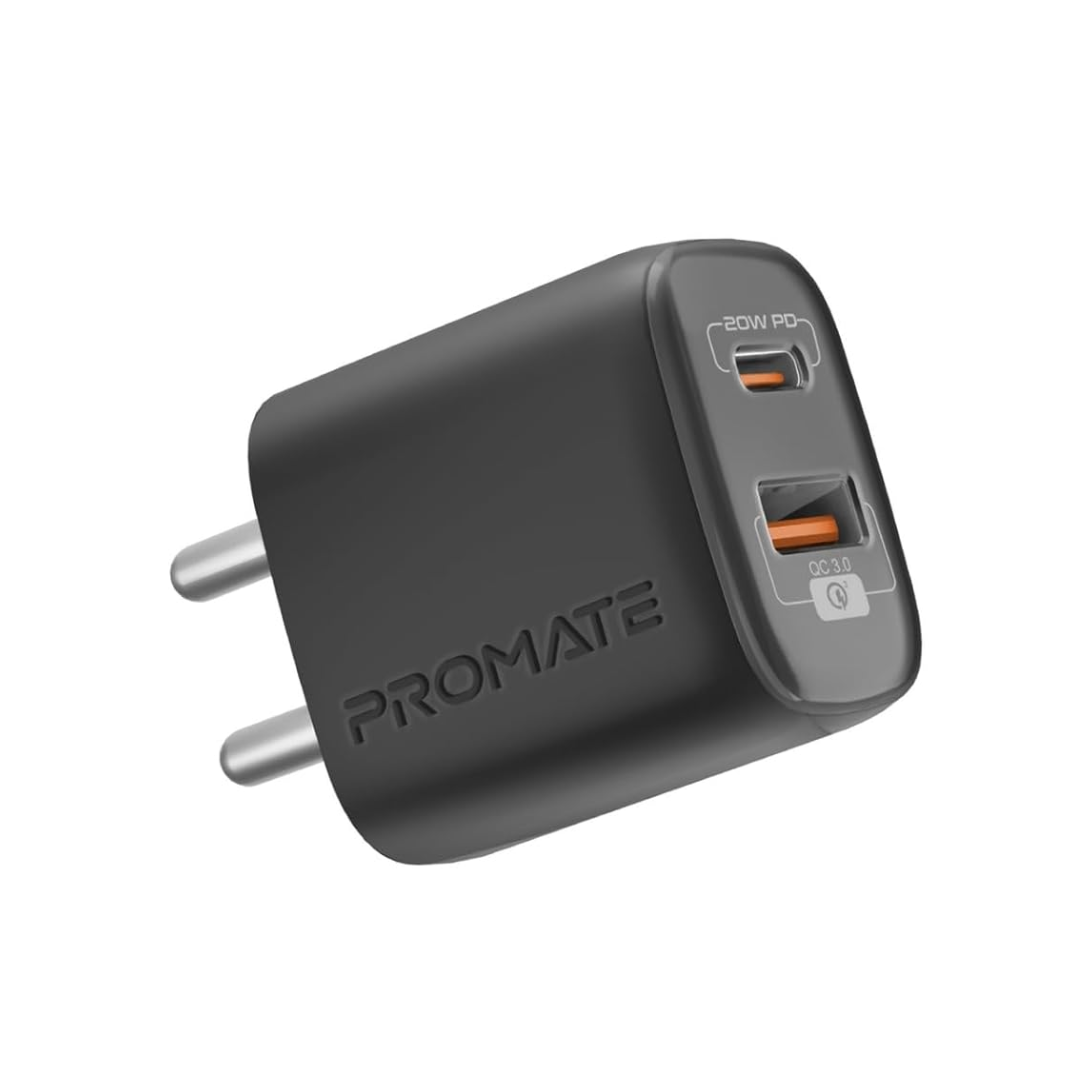 Promate 20W PD Travel Adapter - Black