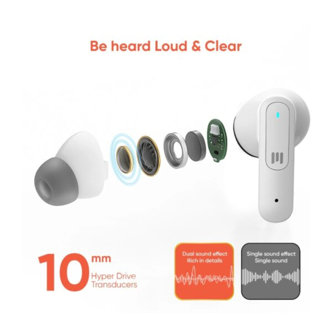 ByMuse Cello True Wireless in Ear Earbuds | with 10mm Dynamic Driver | Fast Charging Earbuds | Smart Touch Control | BT 5.4