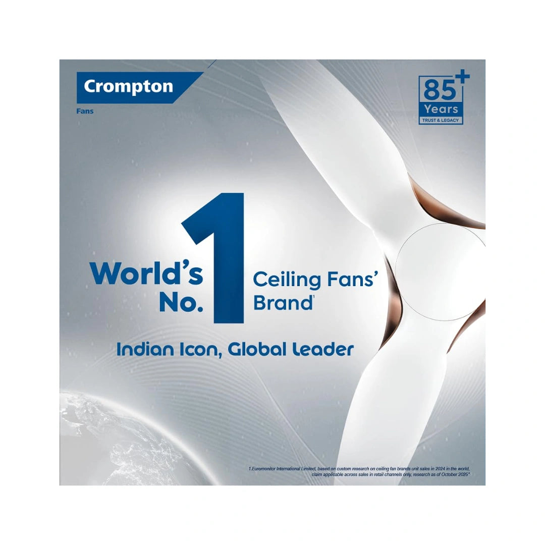 Crompton High Speed Gianna Ceiling Fan | Walnut Brown | Regulator Compatible |