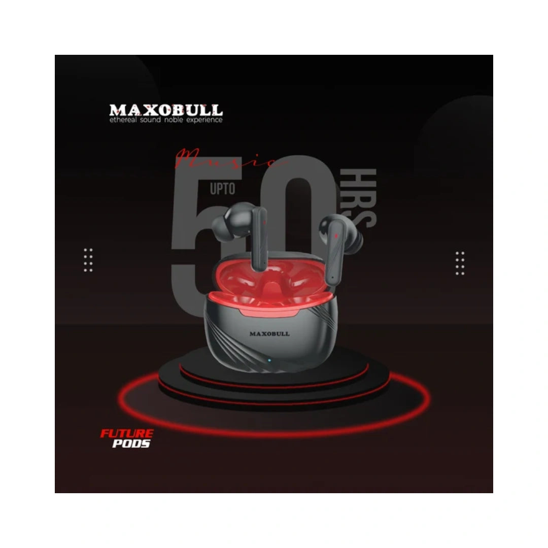 Maxobull Future Pod Earbuds | 12mm Drivers for Deep, Strong Bass and Premium Sound | Touch-Sensitive Earbuds for Easy Operation | 300mAh Battery for Extended Playback Time