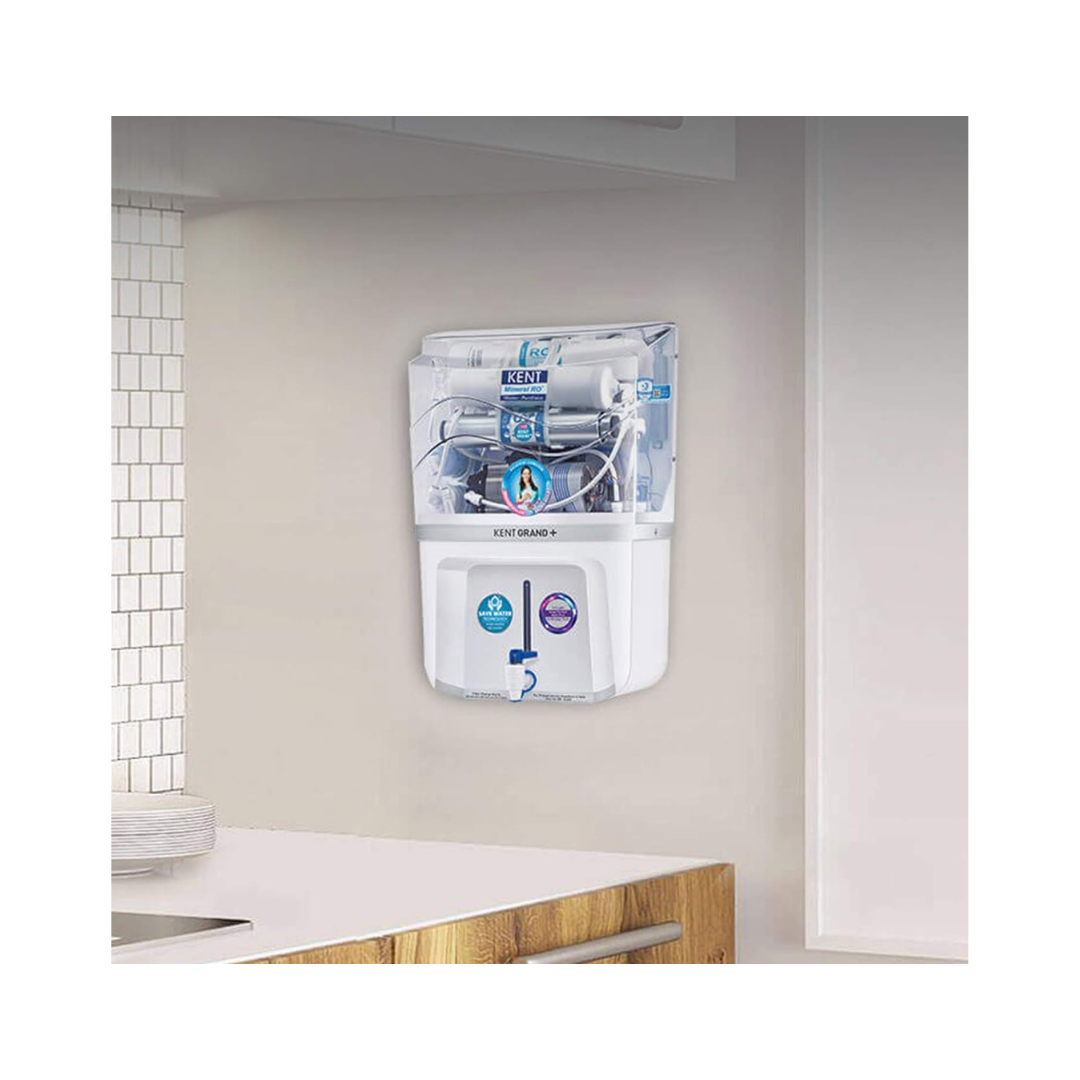 KENT Grand Plus-Black RO Water Purifier | Multiple purification by RO+UV+UF +TDS |  UV LED protection