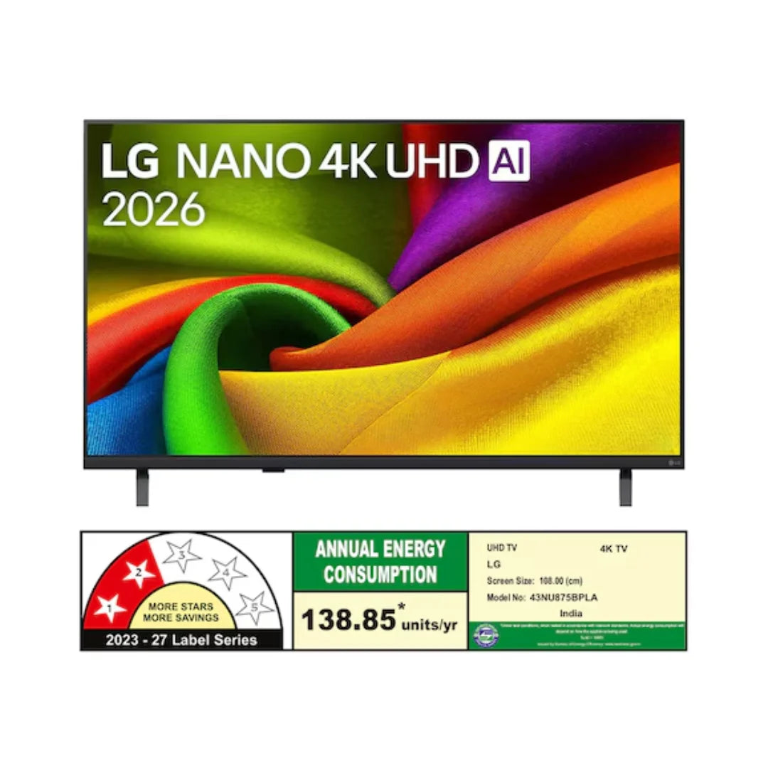 LG 43 inch 43NU875BPLA.ATR Smart TV | 60Hz Refresh Rate | Alpha 7 AI Processor 4K Gen9 | | webOS 26