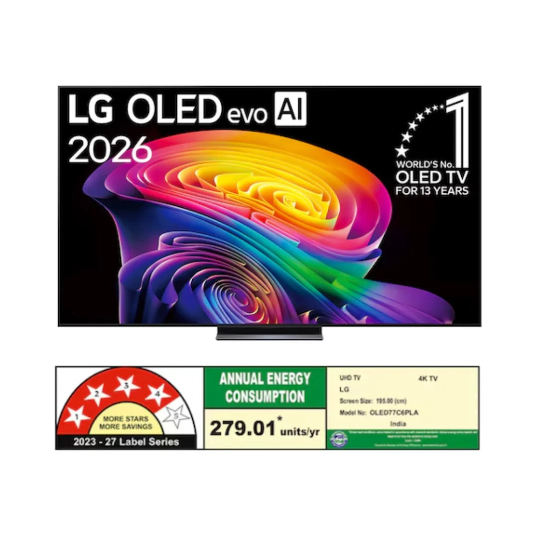 LG 77 inch OLED77C6PLA.ATR | Alpha 11 AI Processor 4K Gen3 with Dual AI Engin | Dolby Vision | webOS 26 | Alpha 11 AI Sound Pro | 120Hz Refresh Rate