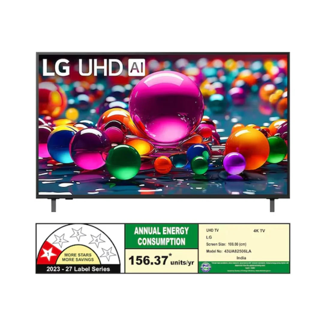 LG 43 inch 43UA82506LA Smart TV | α7 AI Processor 4K Gen8 | 4K UHD | α7 AI Sound Pro (Virtual 9.1.2 Up-mix) | Under 0.5W
