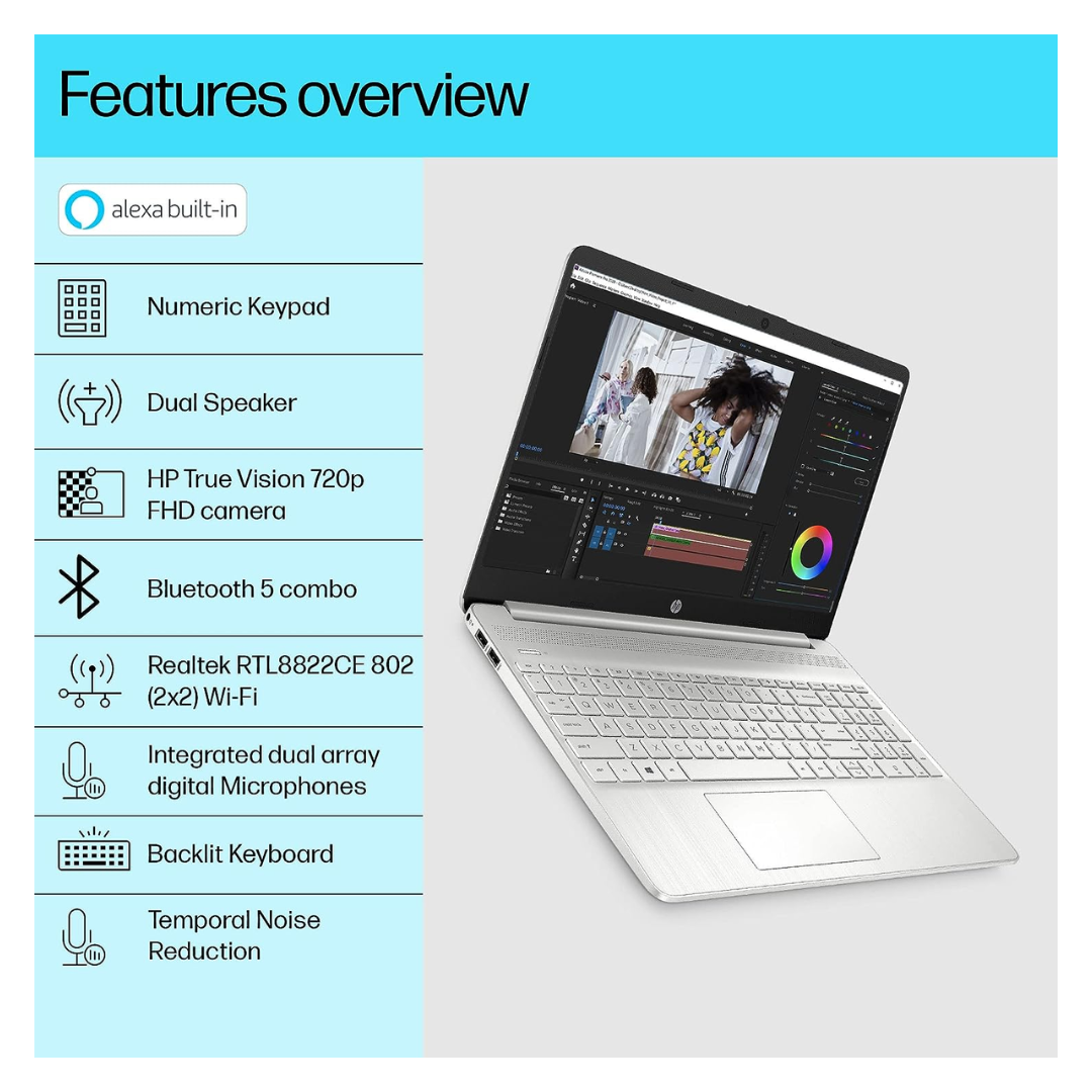 HP 15s-FQ5007TU (Intel/ Core i3/ 12th Gen/ 8GB/ 512GB SSD/ Win 11) Laptop