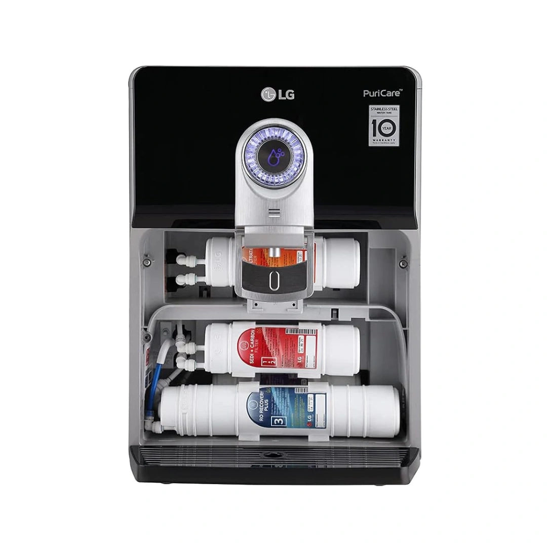 LG 8L RO+UV+Mineral Booster Water Purifier with Steel Tank, Black