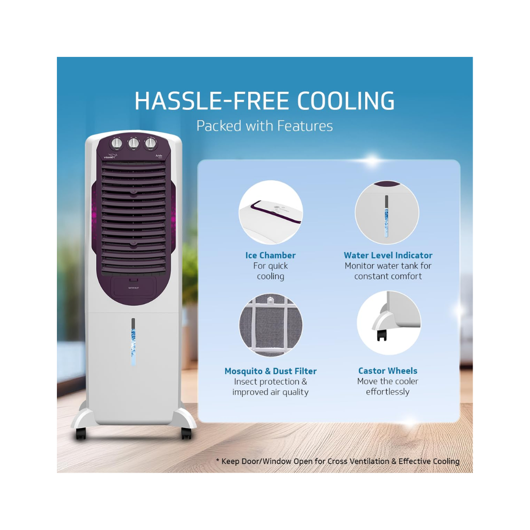 V-Guard Air Cooler | HANDLES FLUCTUATIONS | EXTRA PROTECTION | PERFORMANCE | Longer Air throw distance