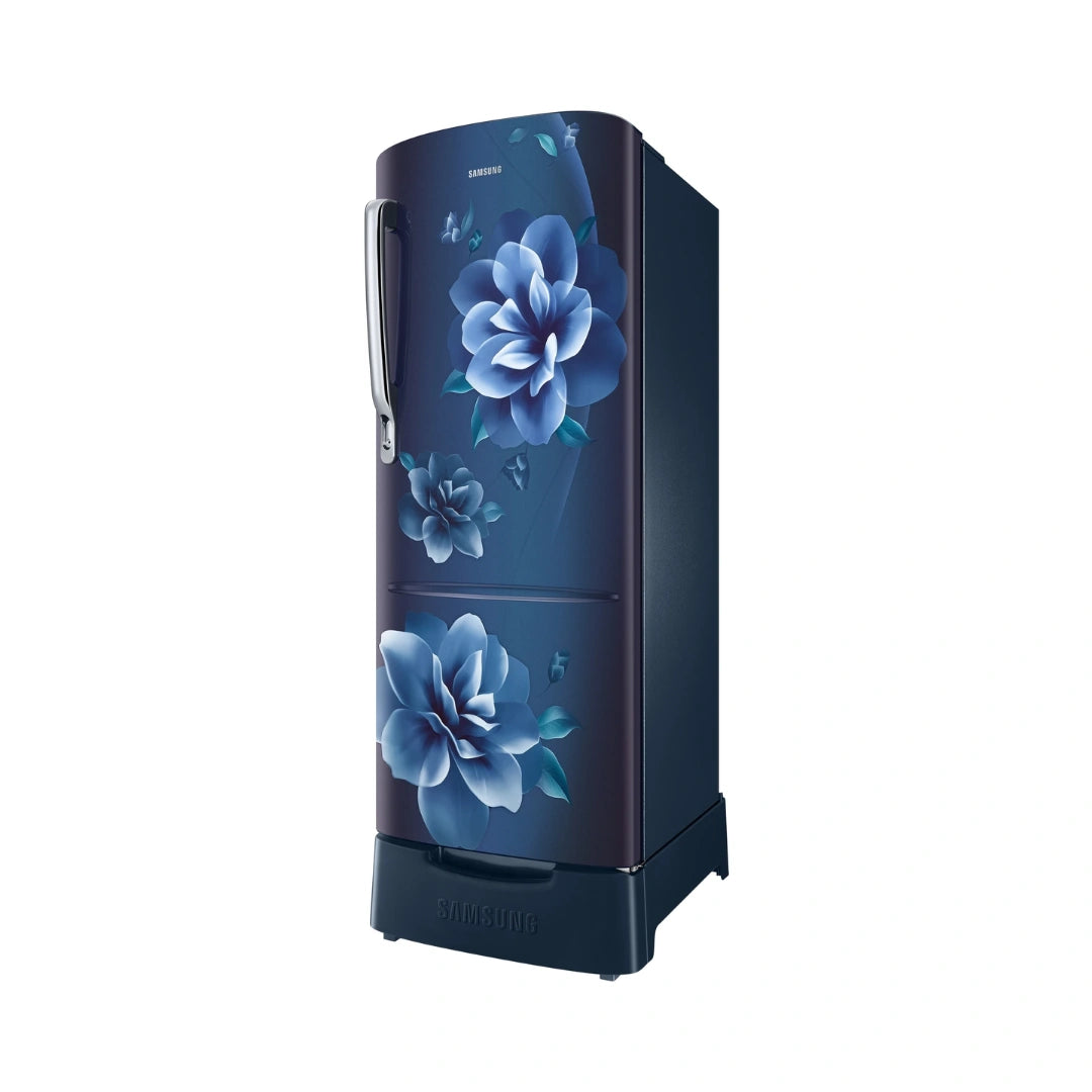 Samsung | 223L Stylish Grand Design Single Door Refrigerator | Cyclopentane Insulation | Lock & amp; Key | Compressor - Digital Inverter Compressor | Refrigerant - R600a