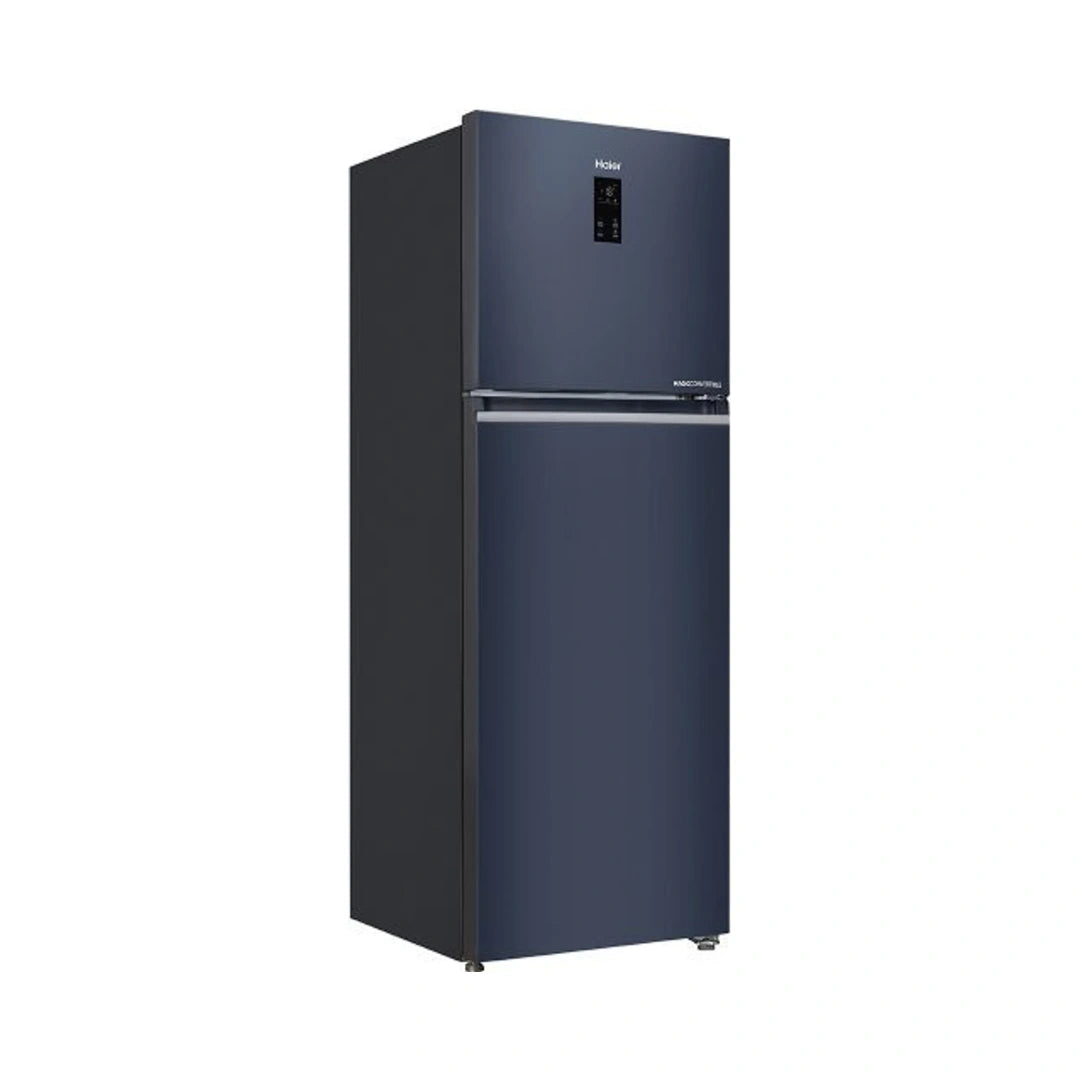 Haier | 358L 3 Star Double Door Refrigerator | External LED Display Panel | Energy Efficient | Toughened Glass Shelves
