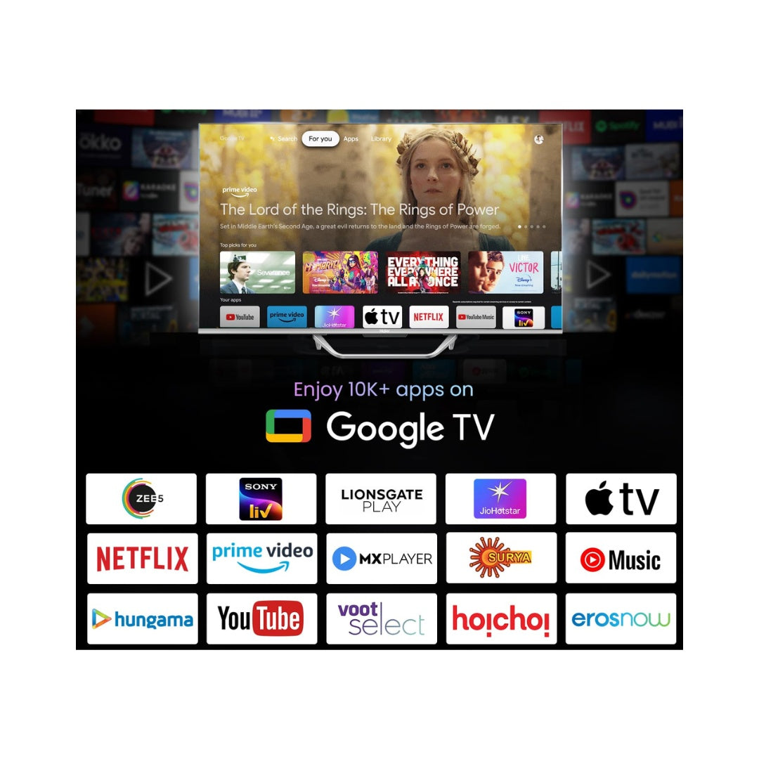 Haier QLED 109cm (43) Google TV | 4K QLED | HDR 10 | 60Hz Refresh rate |  Audio Output - 24watt  | Energy Saving Mode