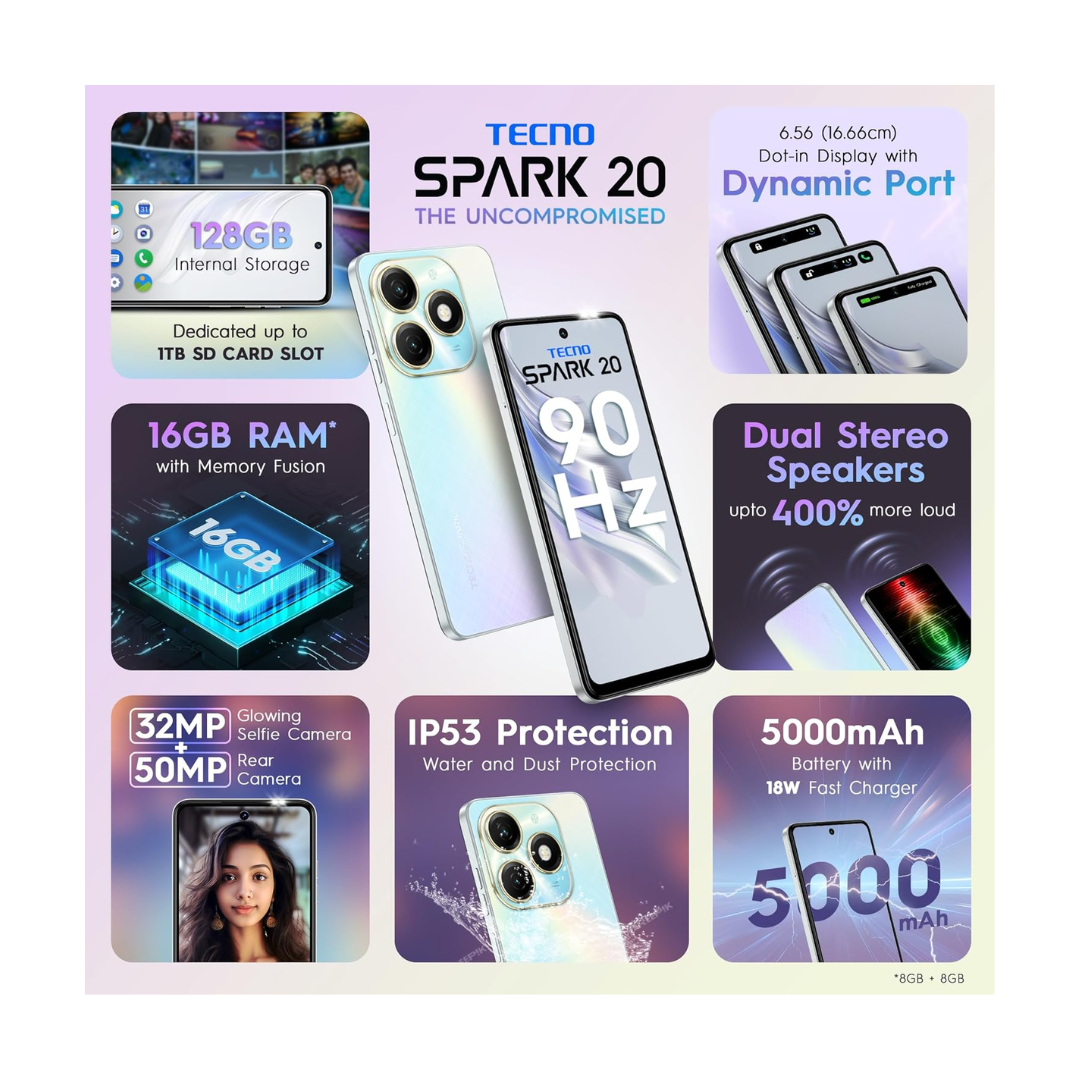 Tecno Spark 20 - Cyber White