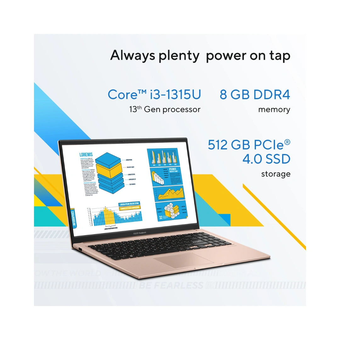 ASUS Vivobook 15 | 8GB/512GB/SSD | 15.6 inch Display | Intel Core i3-1315U Processor | 16:9 Aspect Ratio |  60Hz Refresh Rate | Intel UHD Graphics