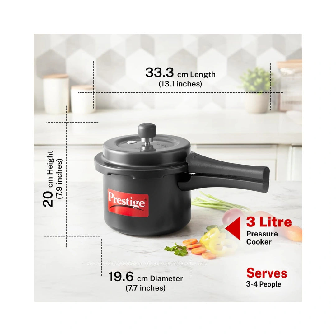 Prestige Svachh Pressure Cooker 3 L | Gas Stovetop Compatible | Induction Compatible Base