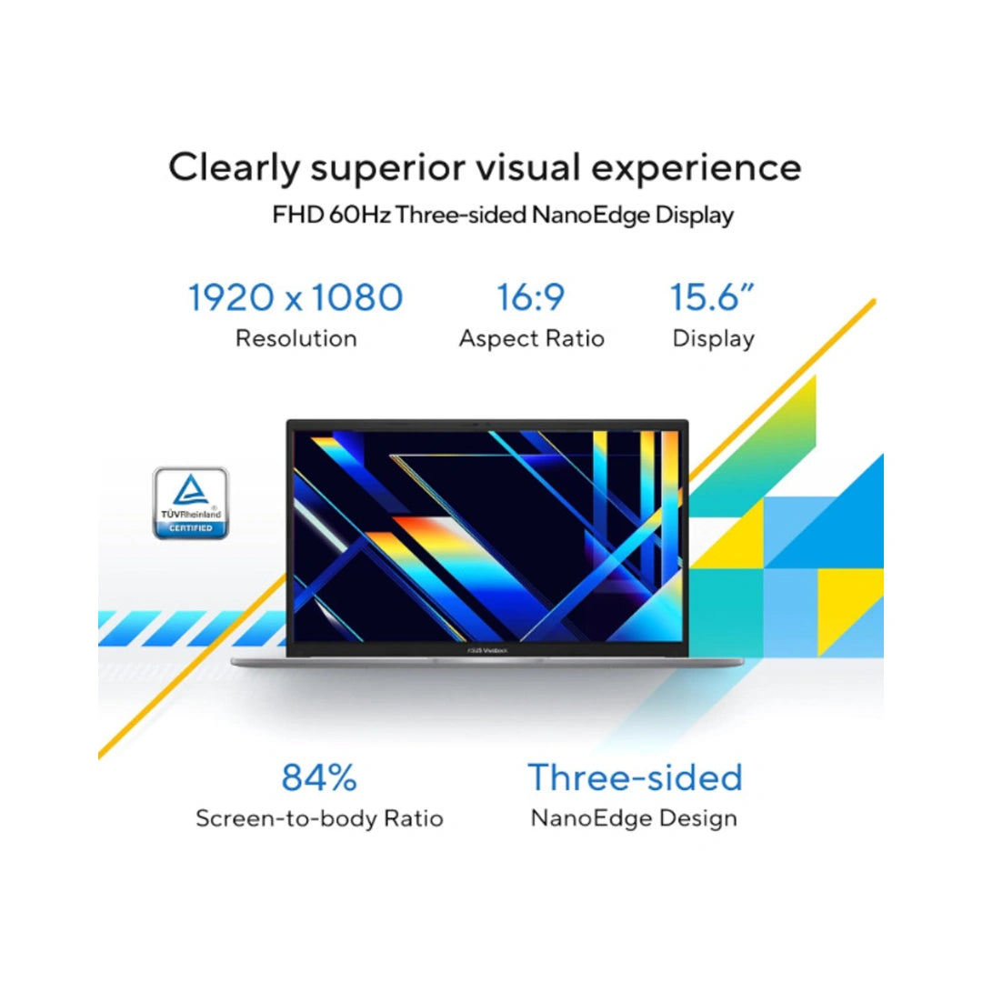 Asus Vivobook 15 X1504VAP-BQ224WS | 16GB/512GB/SSD |  16:9 Aspect Ratio | 60Hz Refresh Rate | 720p HD Camera With Privacy Shutter | Bluetooth® 5.2 | Intel® Core™ 5 Processor