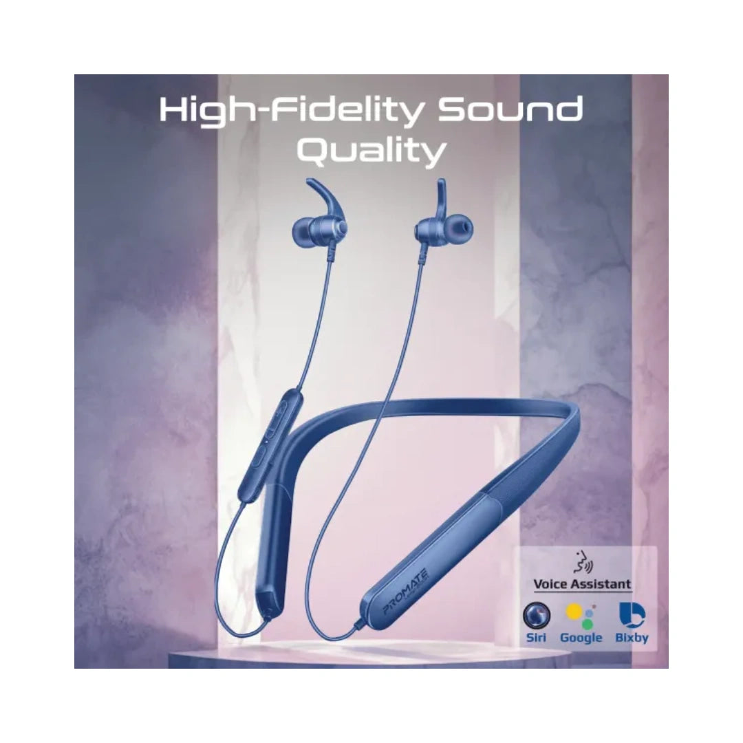 PROMATE LEAP 200H Neckband | Environmental Noise Cancellation (ENC) | IPX5 Water Resistance | Dual Device Pairing | Low latency Gaming Mode